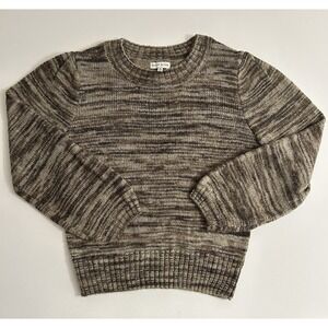 Moon River Balloon Sleeve Heathered Brown & Grey Gradient Knit Sweater – Size‎ M